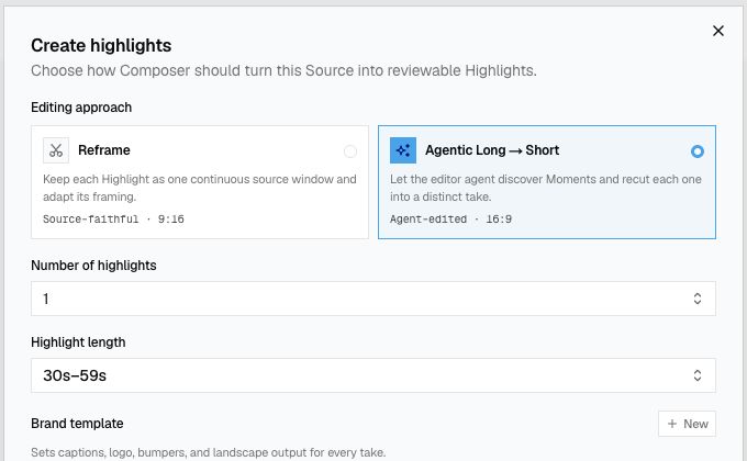 Agentic Long-to-Short selected for a 16:9 output